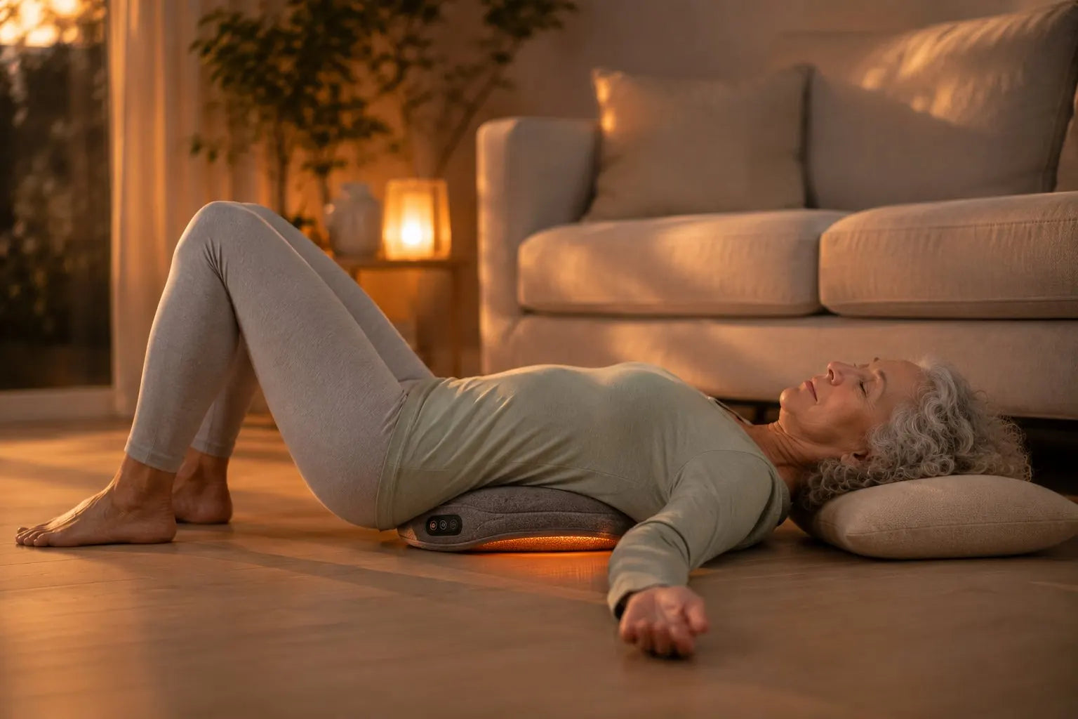 Entspannte Anwendung des RelaxPro zuhause am Abend